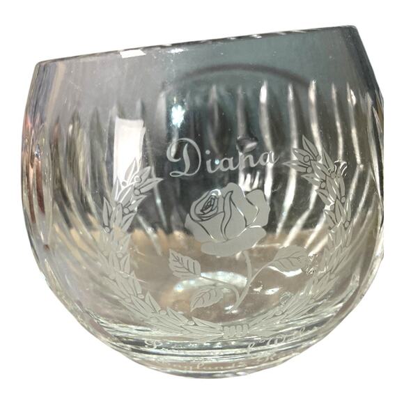 Vintage 1997 CommemorativePrinces Diana Etched Crystal Bowl Approx 13" D